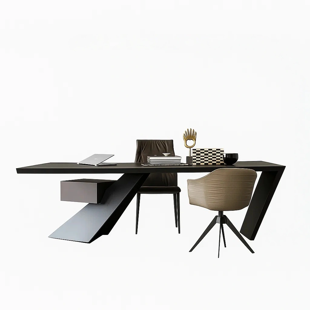 Bureau de direction en bois massif avec tiroir latéral