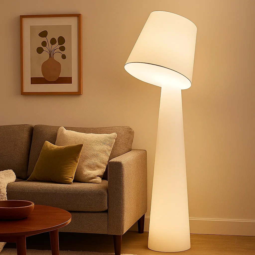 Lampadaire moderne avec abat-jour intégré