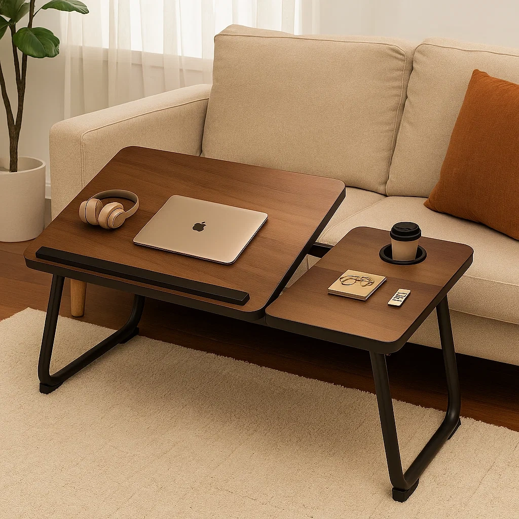 Table pliante multifonction en bois pour ordinateur portable