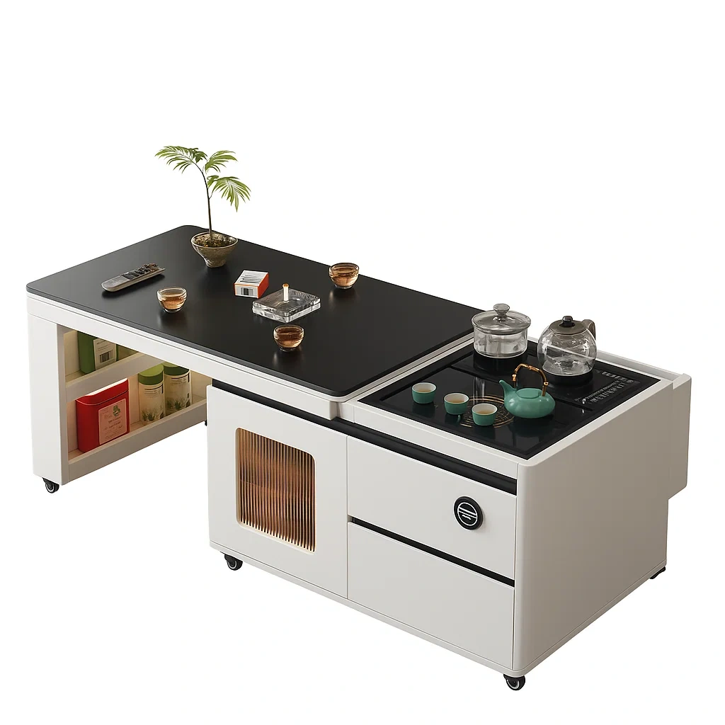 Table de thé moderne avec espace de rangement intégré