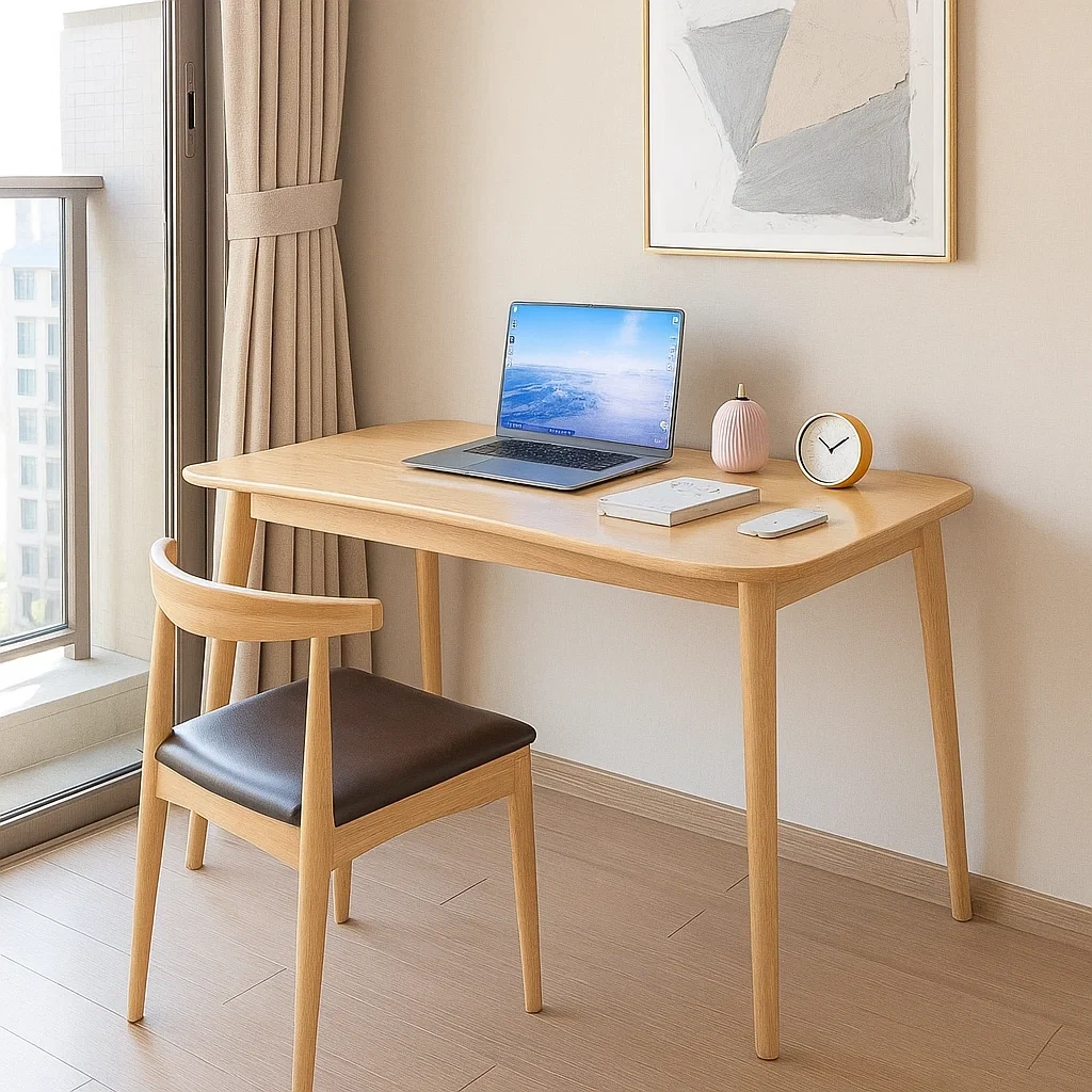 Bureau en bois avec chaise rembourrée pour bureau ou maison