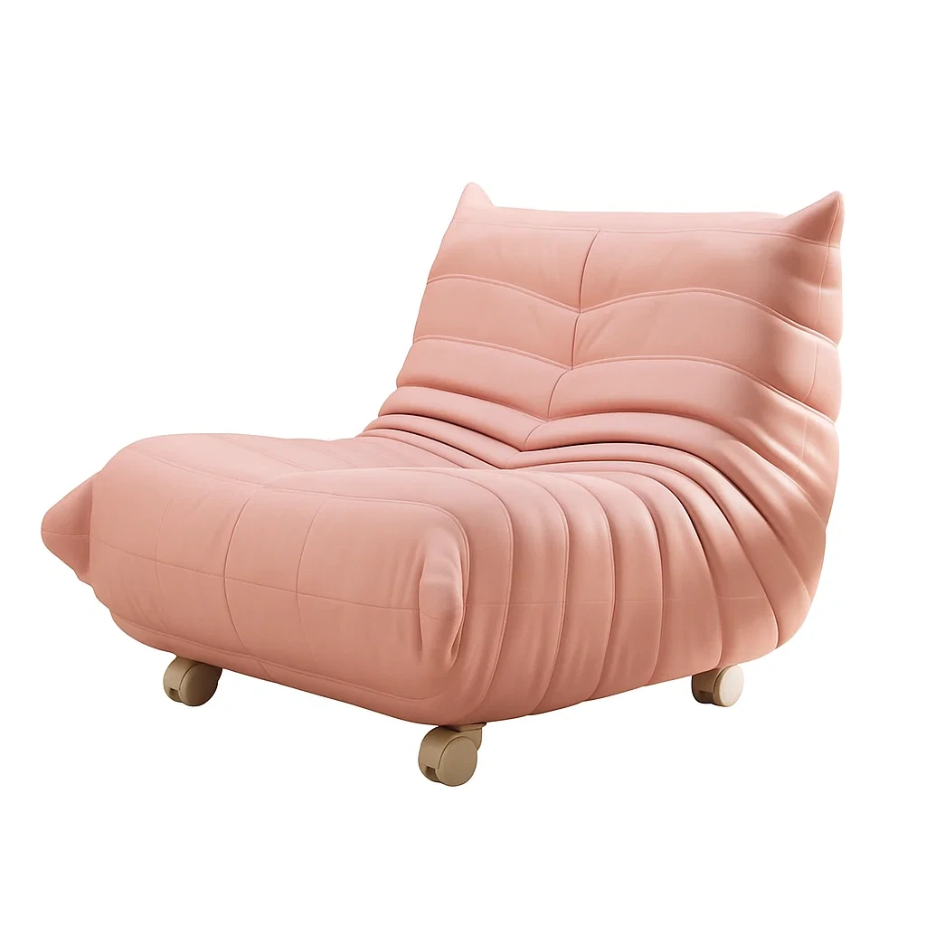 Fauteuil moderne avec assise rembourrée et roulettes