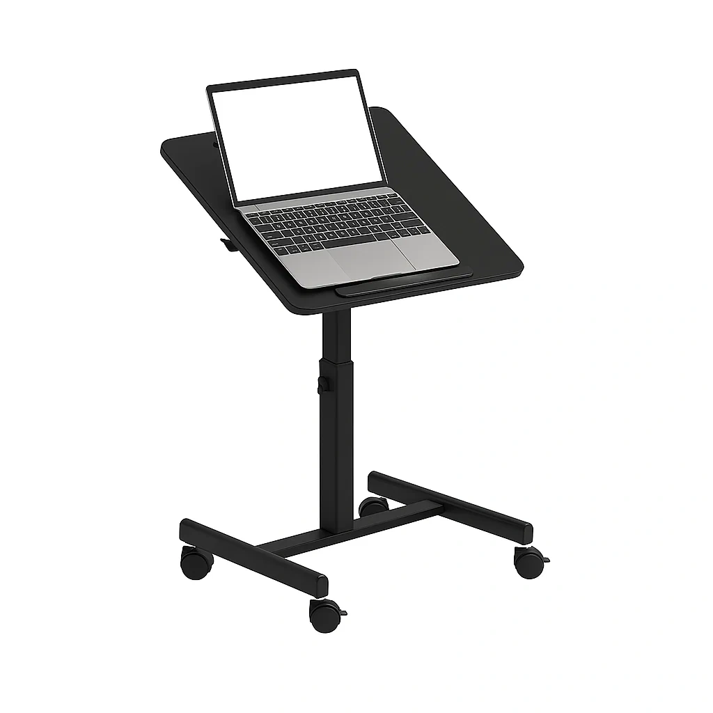 Table d’ordinateur portable réglable avec roulettes