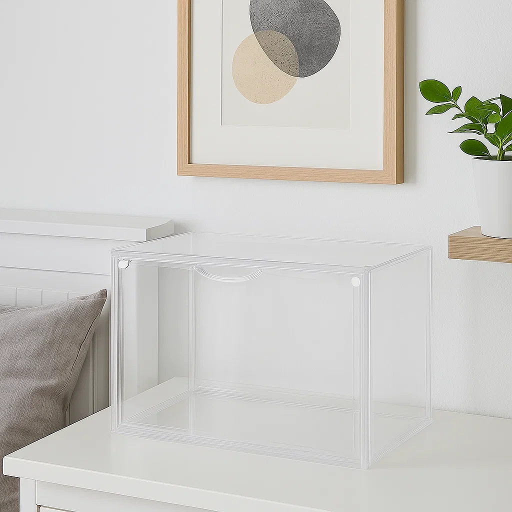 Boîte de rangement transparente empilable