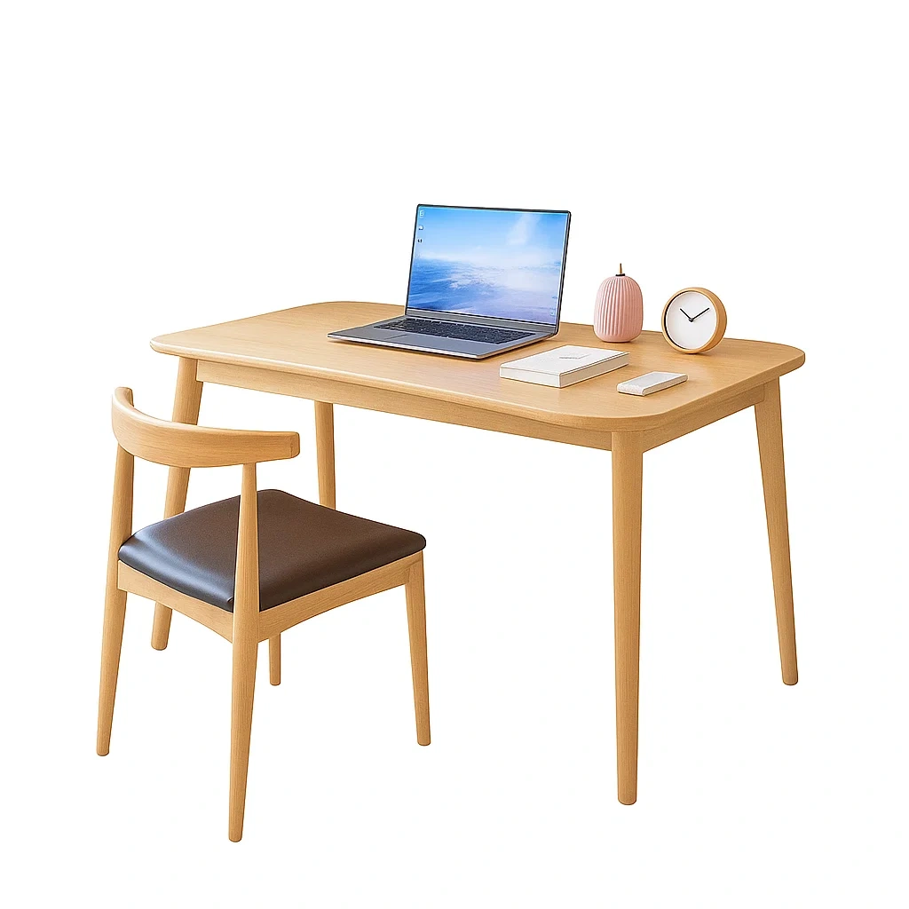 Bureau en bois avec chaise rembourrée pour bureau ou maison