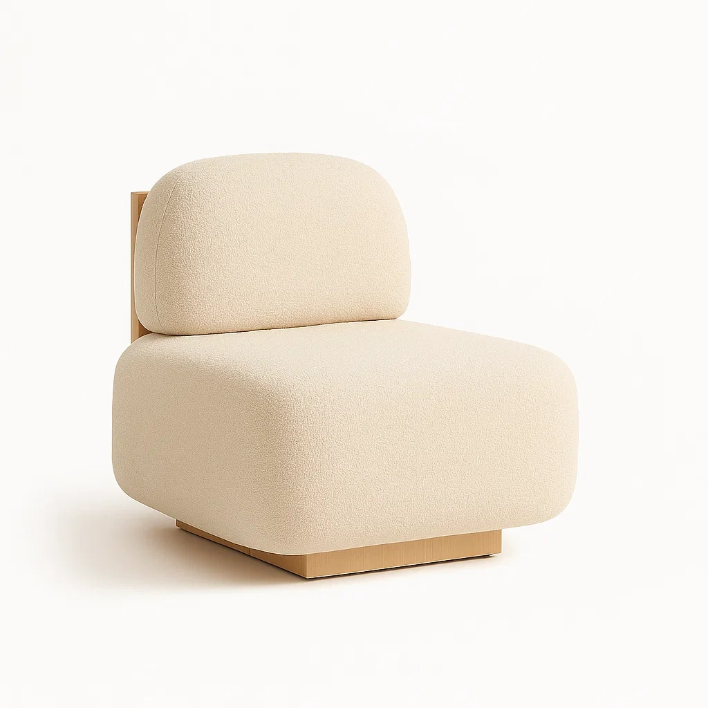 Fauteuil moderne sans accoudoirs avec assise rembourrée