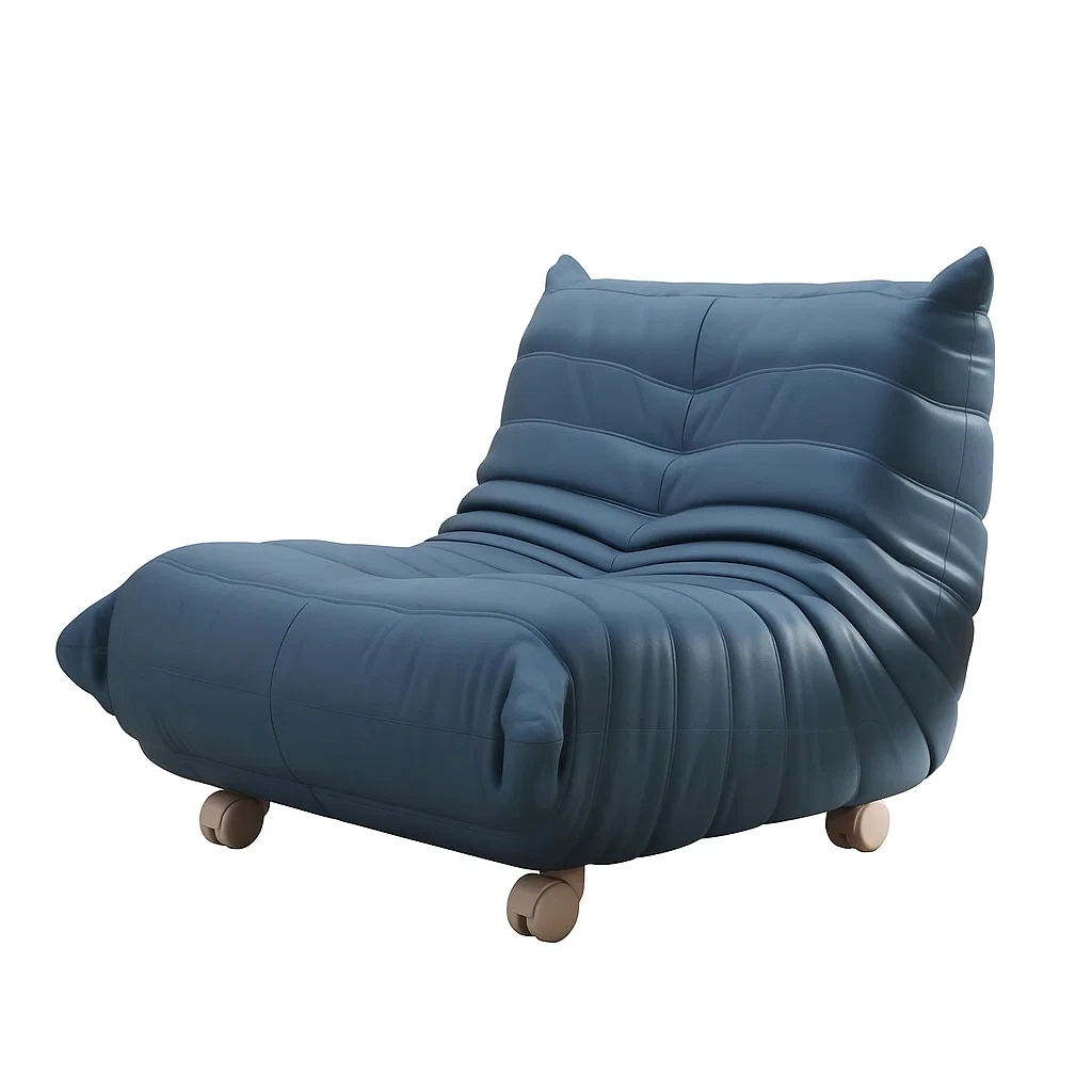 Fauteuil moderne avec assise rembourrée et roulettes