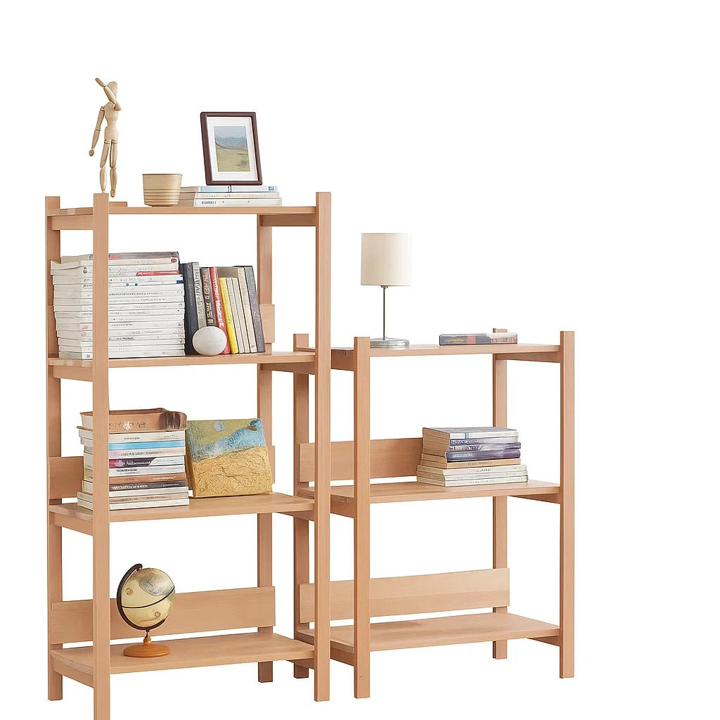 Étagère de rangement en bois massif à plusieurs niveaux