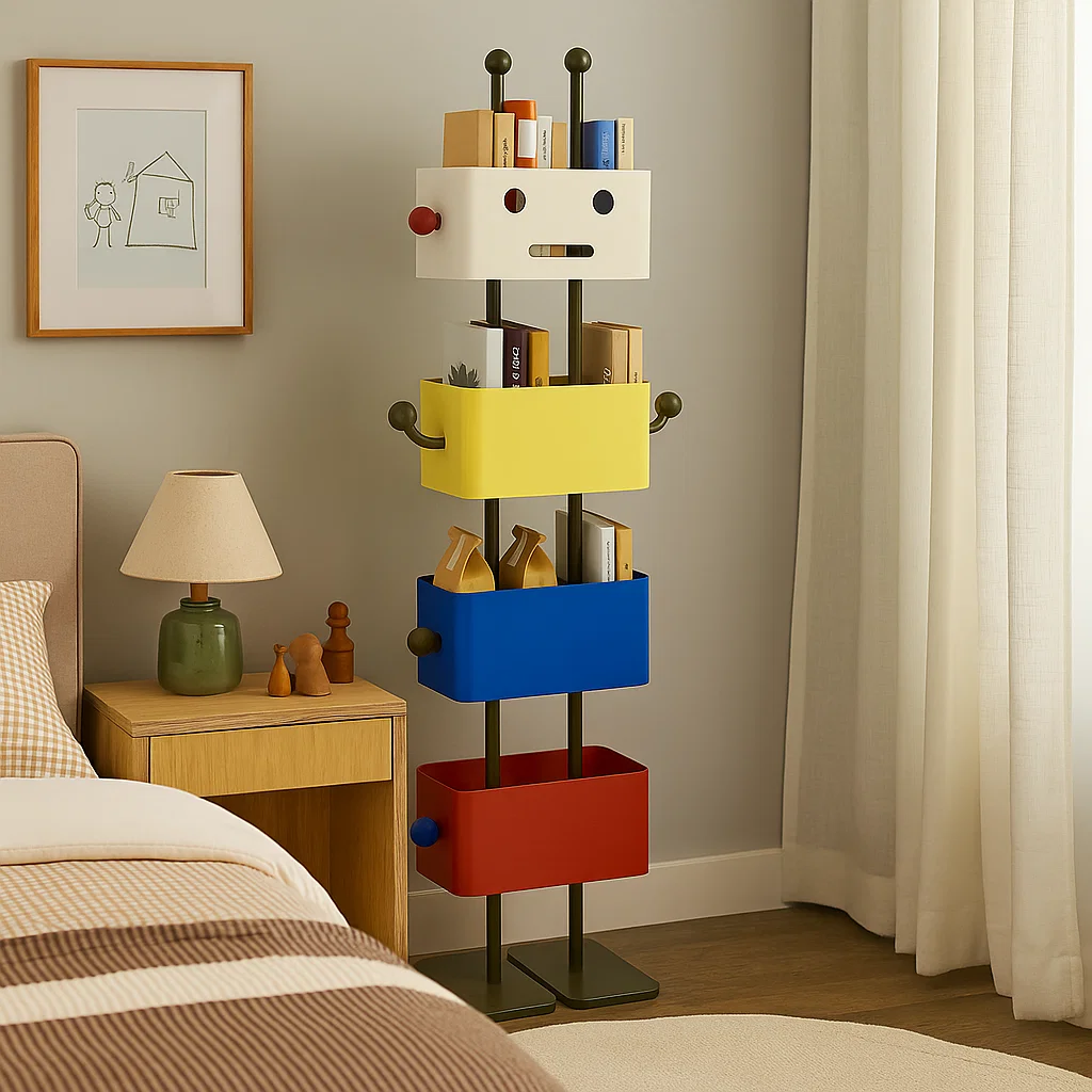 Étagère de rangement design ludique multicolore