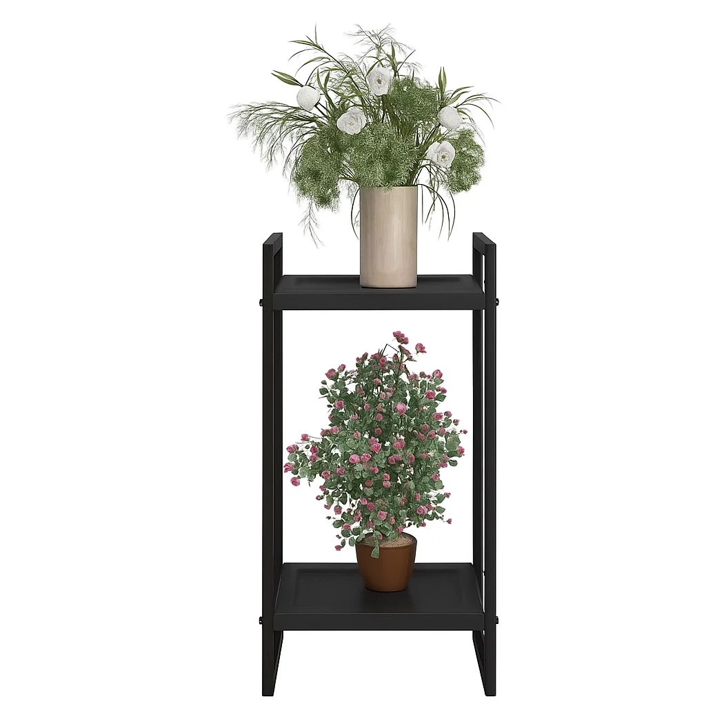 Étagère porte-plantes en métal à 2 niveaux