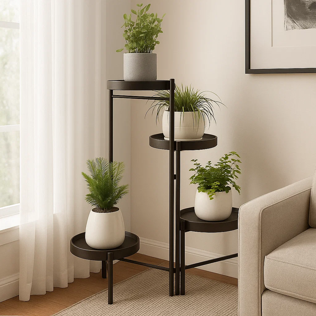 Étagère porte-plantes en métal à 4 niveaux