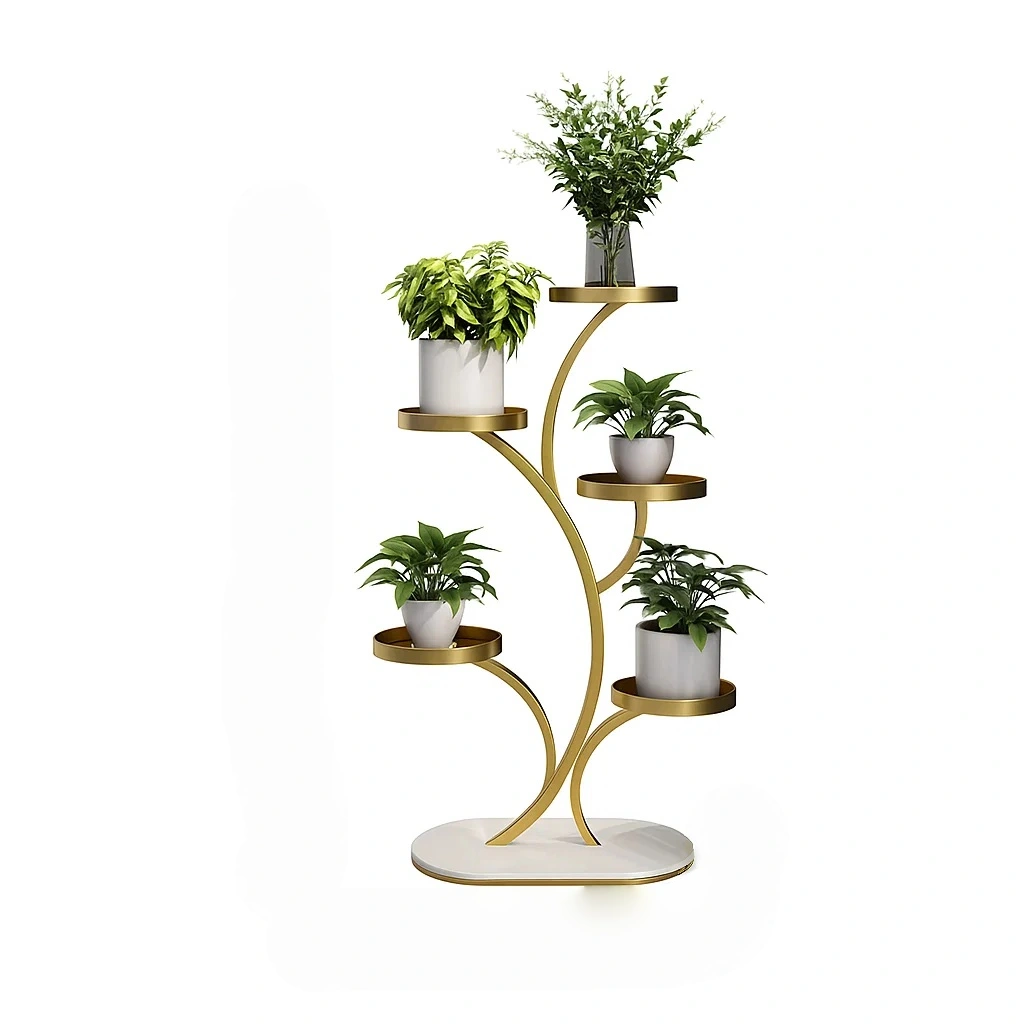 Étagère porte-plantes design en métal à 5 niveaux