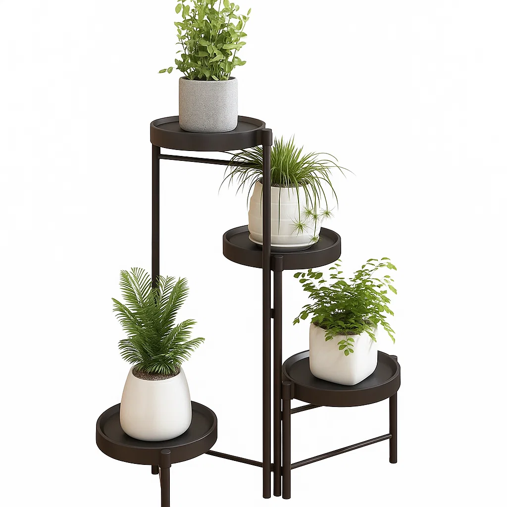 Étagère porte-plantes en métal à 4 niveaux