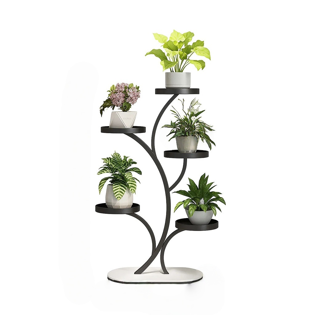 Étagère porte-plantes design en métal à 5 niveaux