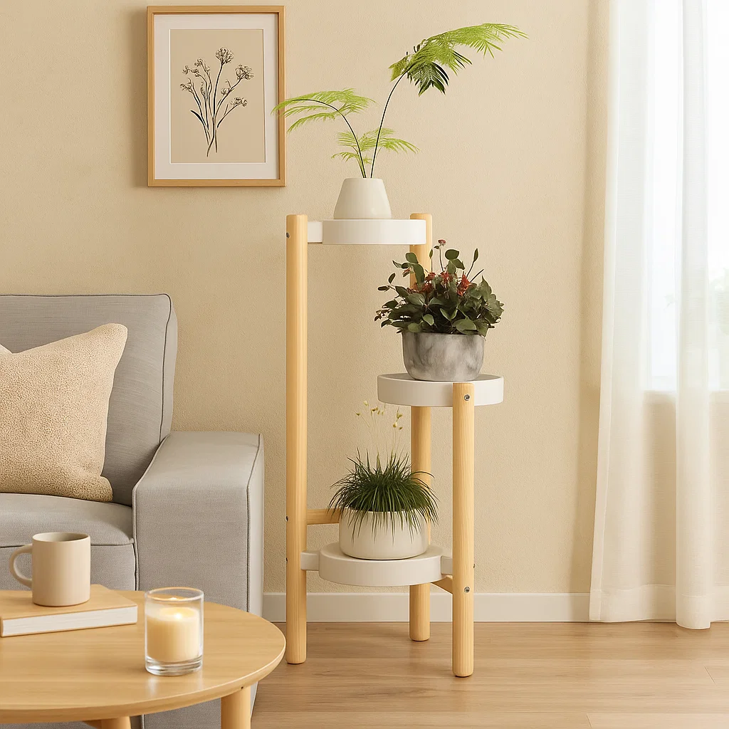 Étagère porte-plantes en métal à 3 niveaux