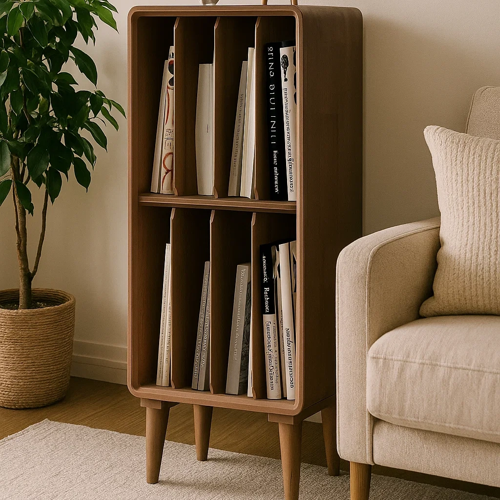 Étagère de rangement en bois massif avec 6 compartiments