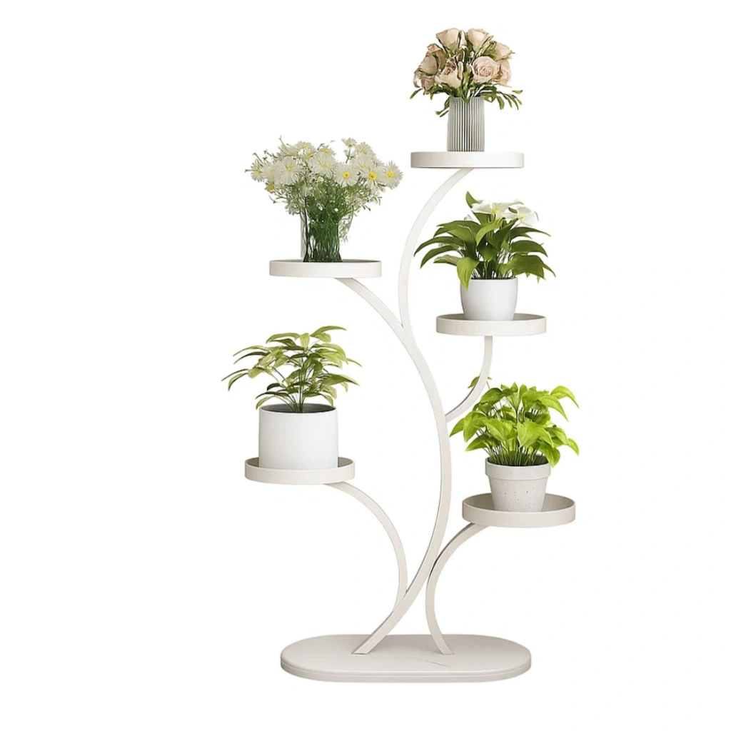 Étagère porte-plantes design en métal à 5 niveaux