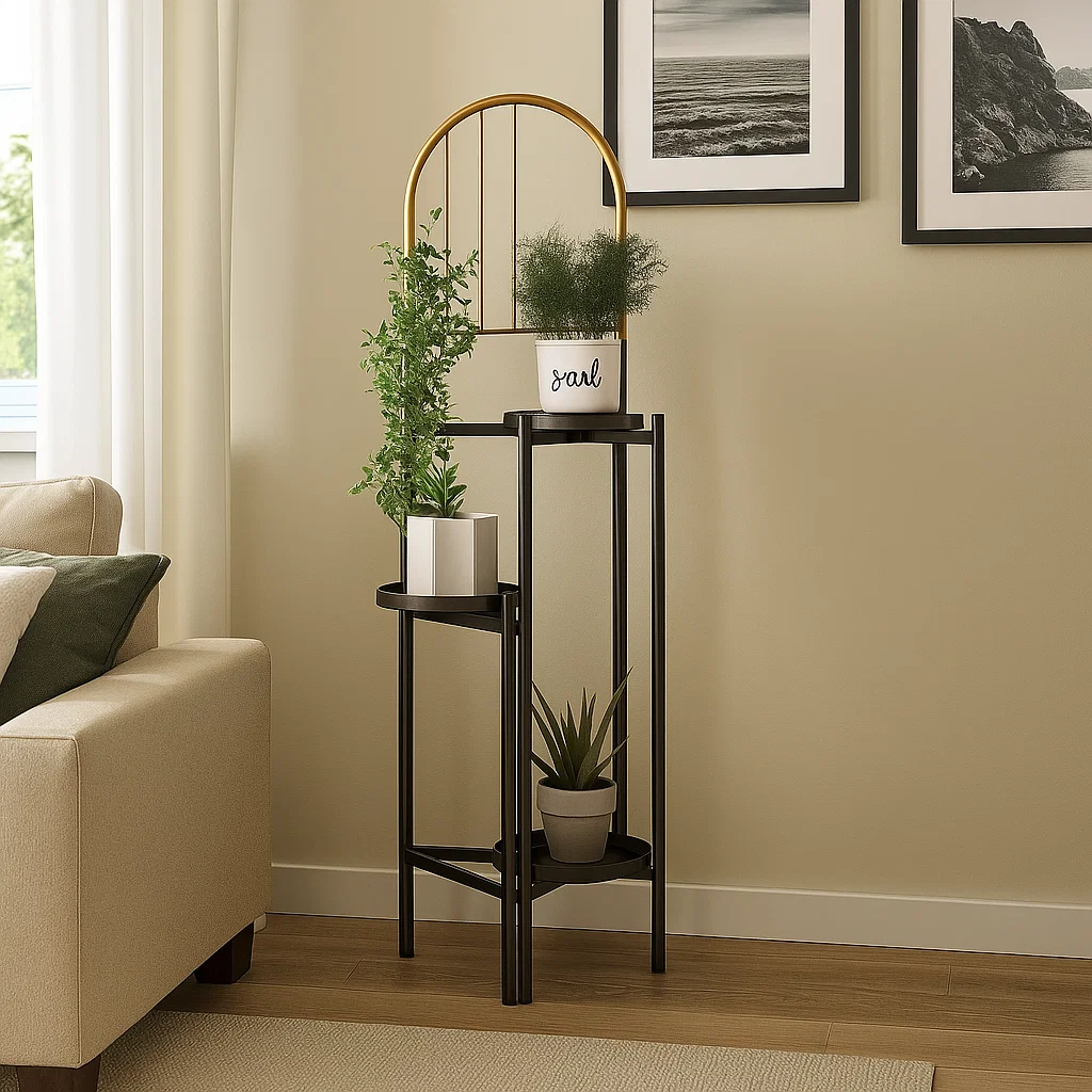 Étagère porte-plantes en bois à 3 niveaux