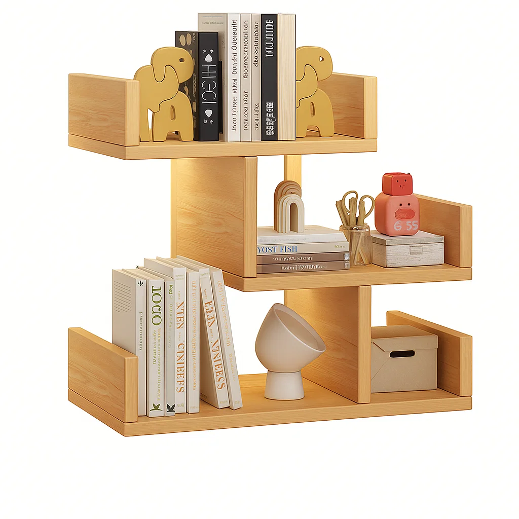 Étagère murale moderne en bois avec 4 compartiments