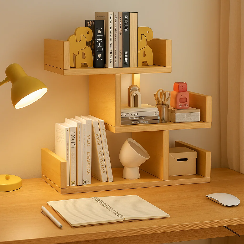 Étagère murale moderne en bois avec 4 compartiments