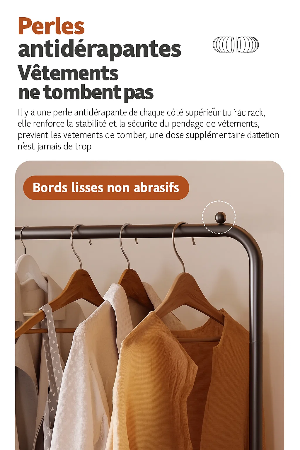 Portant à vêtements moderne en métal robuste