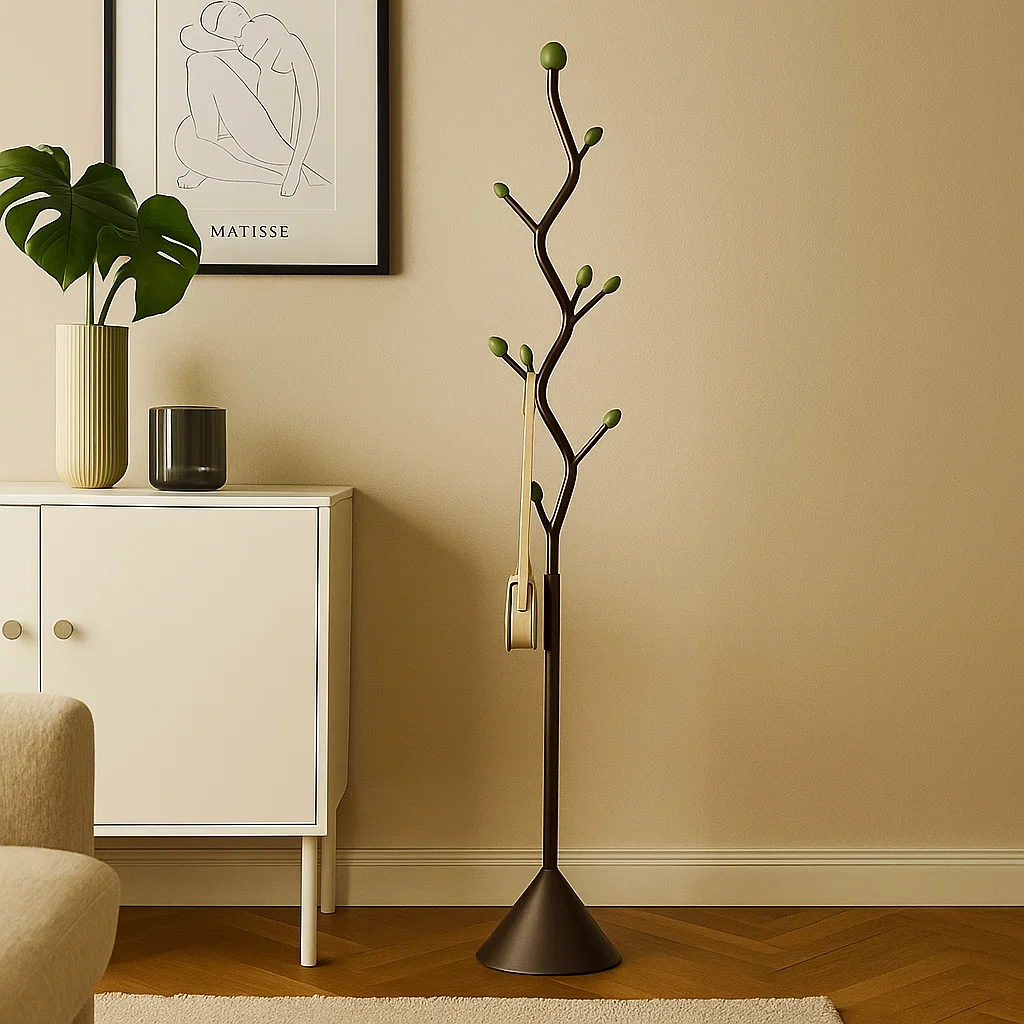 Portemanteau sur pied design arbre en métal