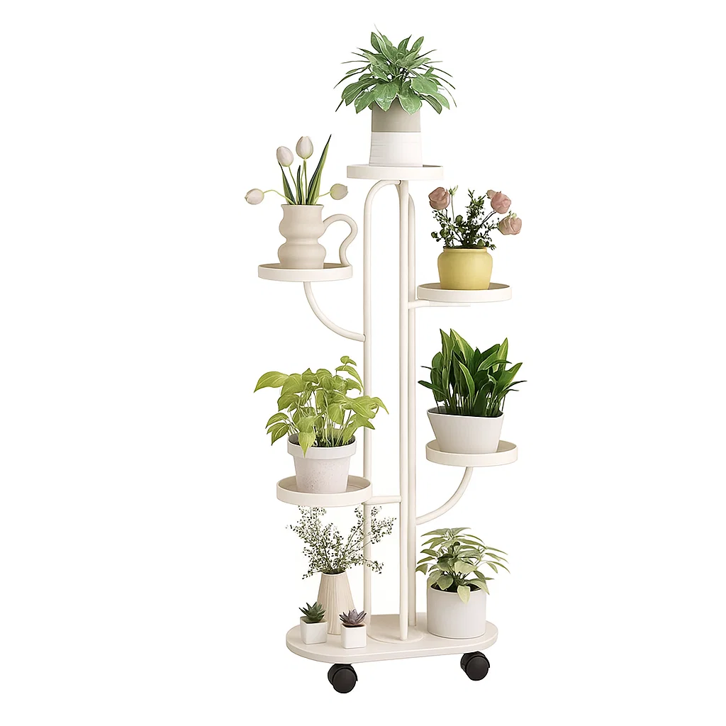 Étagère à plantes sur roulettes 7 niveaux design moderne