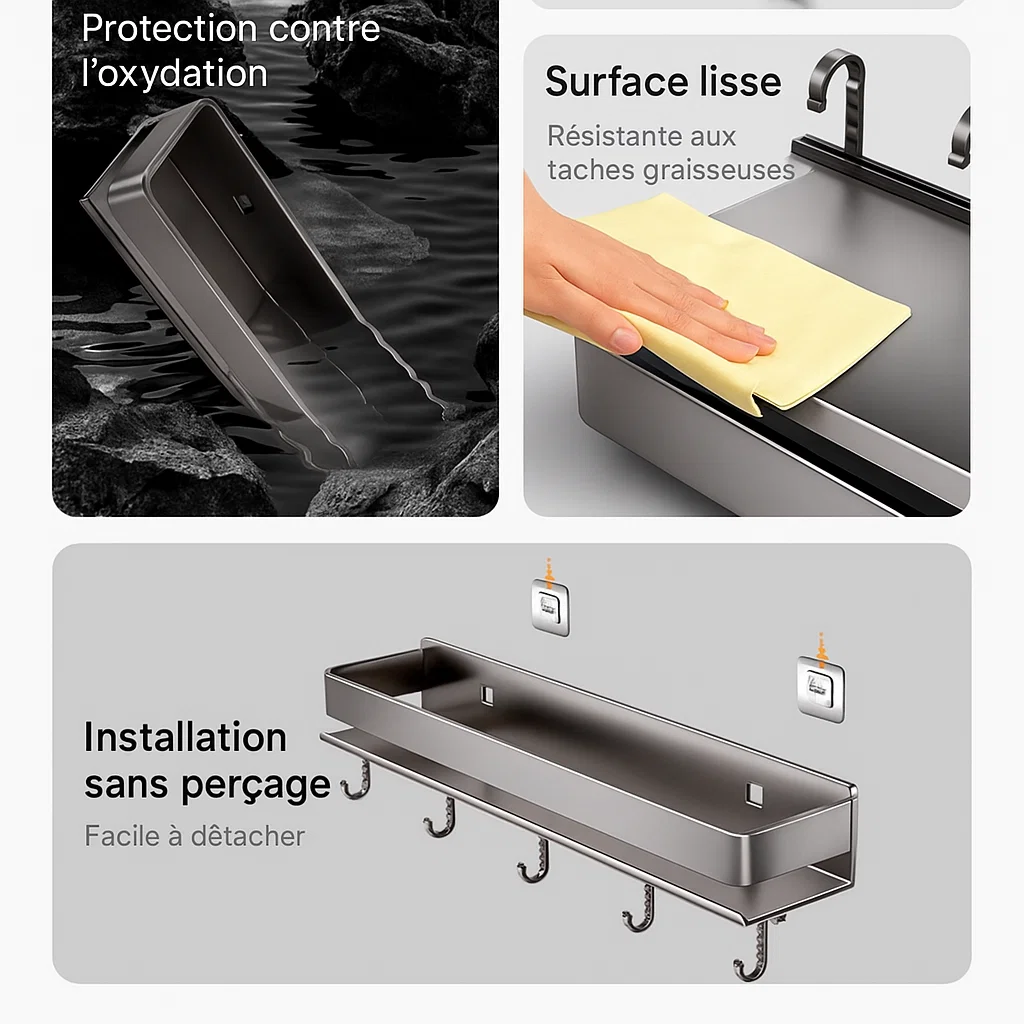 Étagère murale de rangement pour bouteilles de cuisine