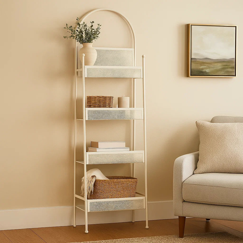 Étagère murale autoportante 4 niveaux en métal