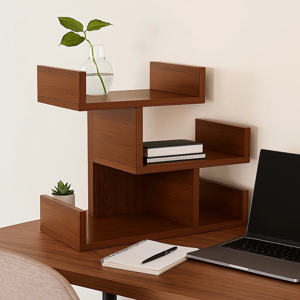 Étagère murale moderne en bois avec 4 compartiments