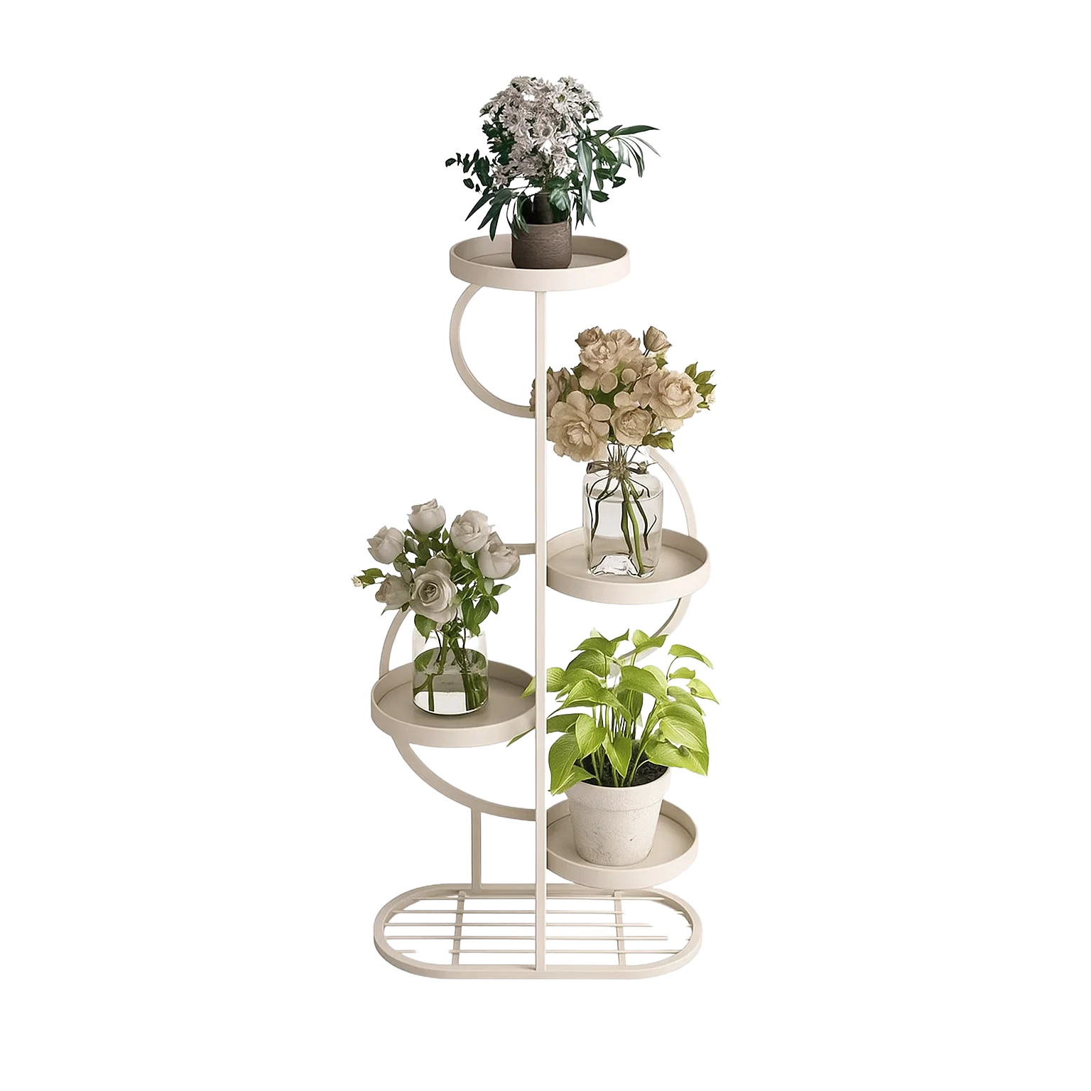 Étagère à plantes en métal doré à 5 niveaux