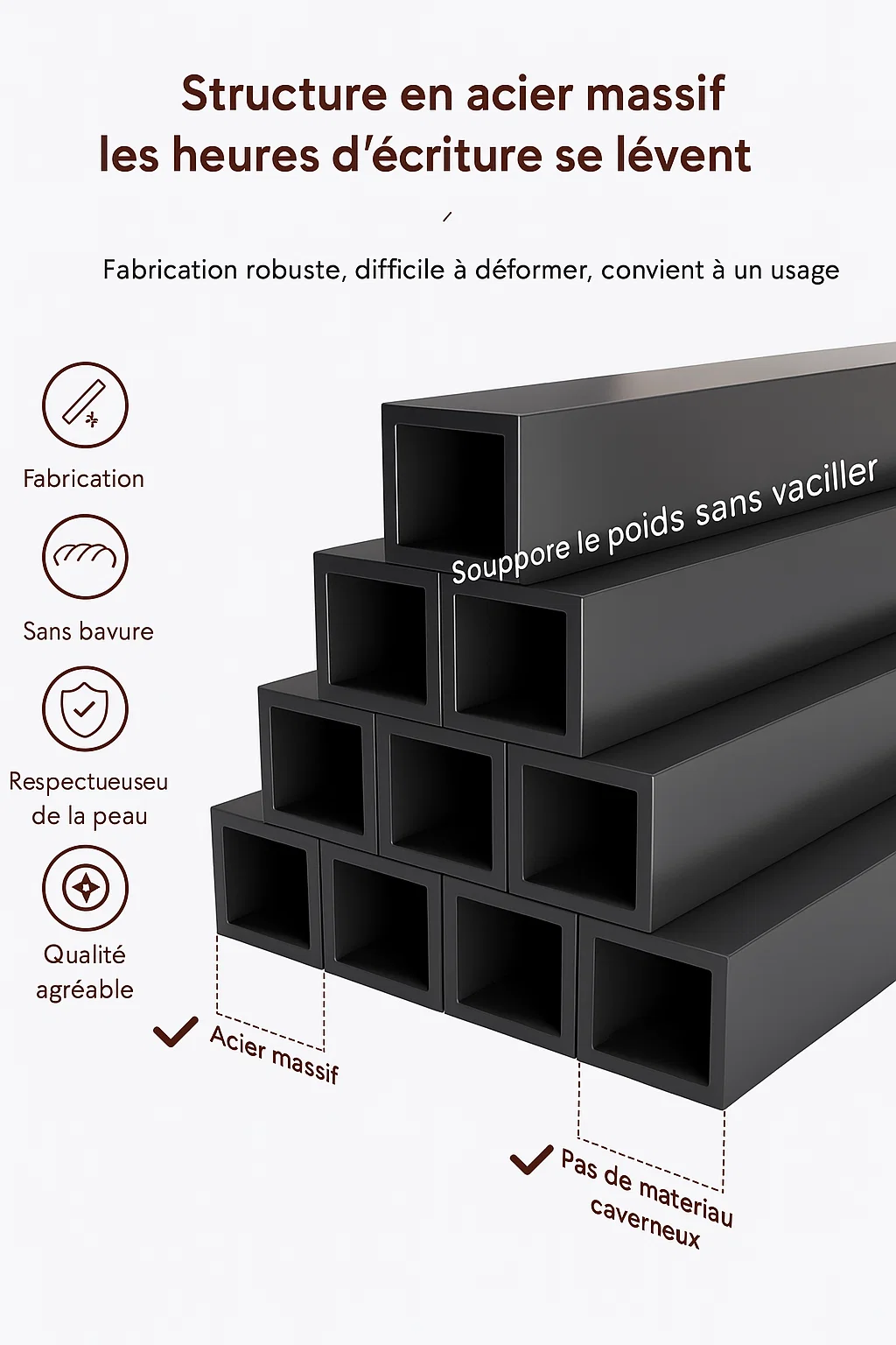 Étagère de Rangement à 3 Niveaux en Bois et Métal