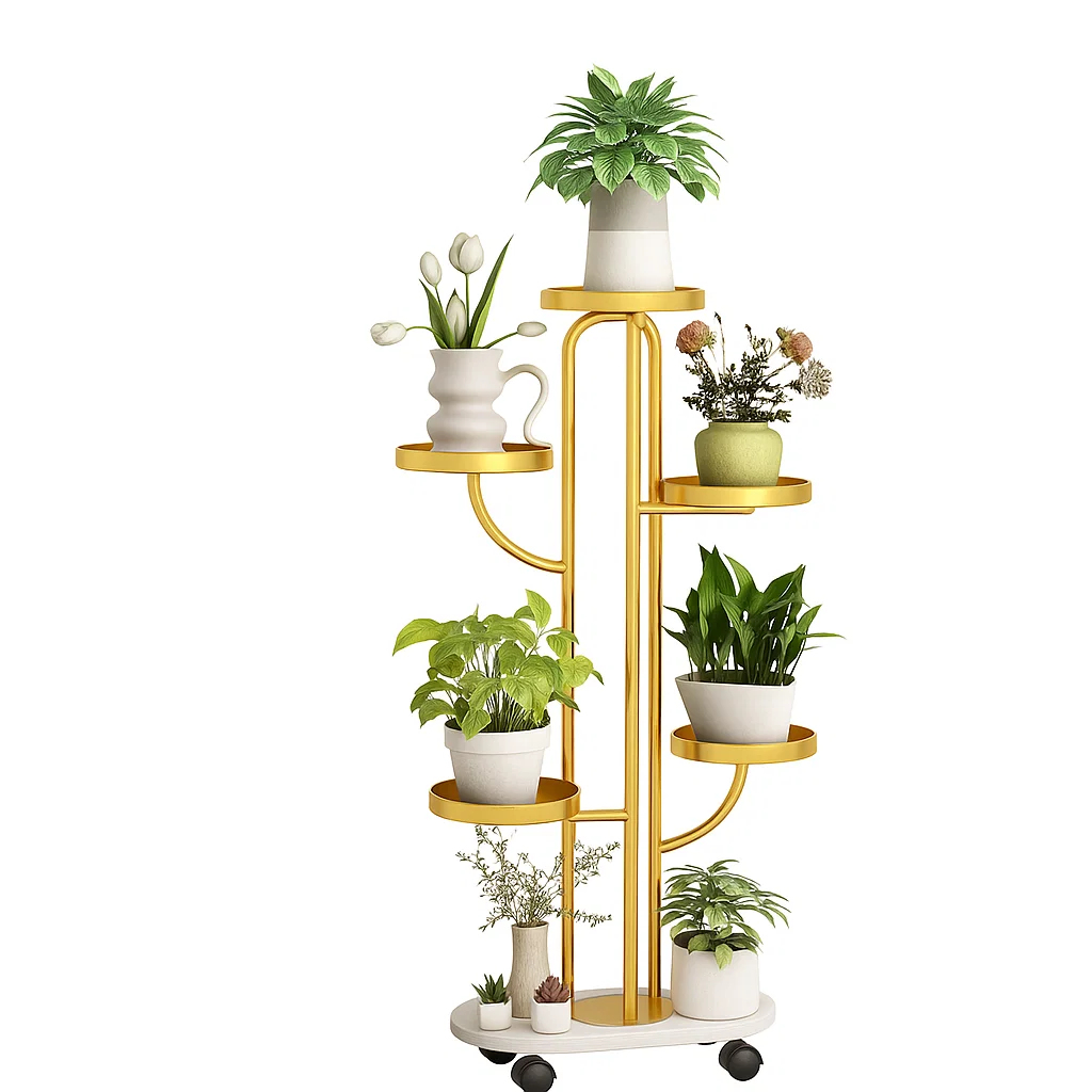 Étagère à plantes sur roulettes 7 niveaux design moderne