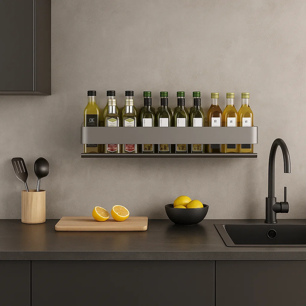 Étagère murale de rangement pour bouteilles de cuisine