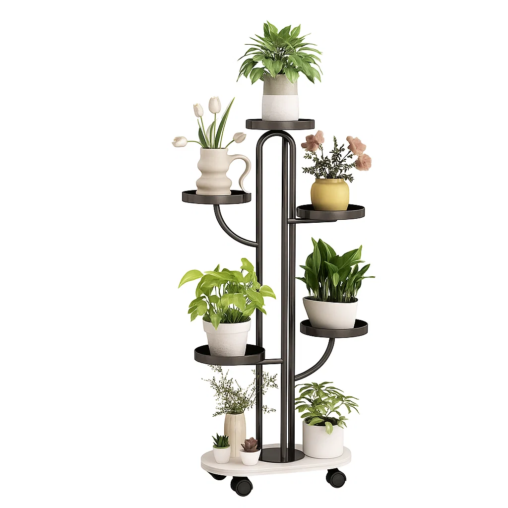 Étagère à plantes sur roulettes 7 niveaux design moderne