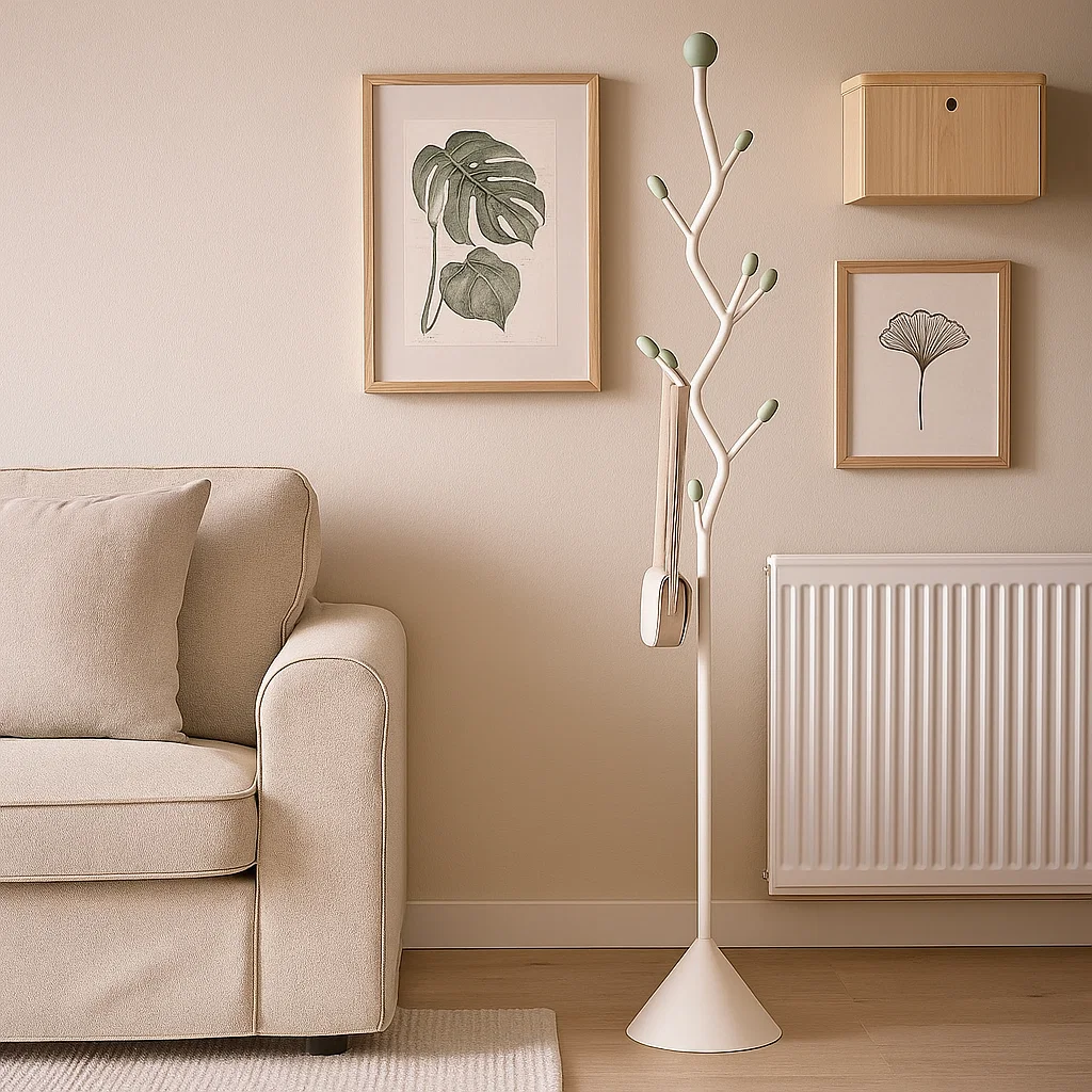 Portemanteau sur pied design arbre en métal