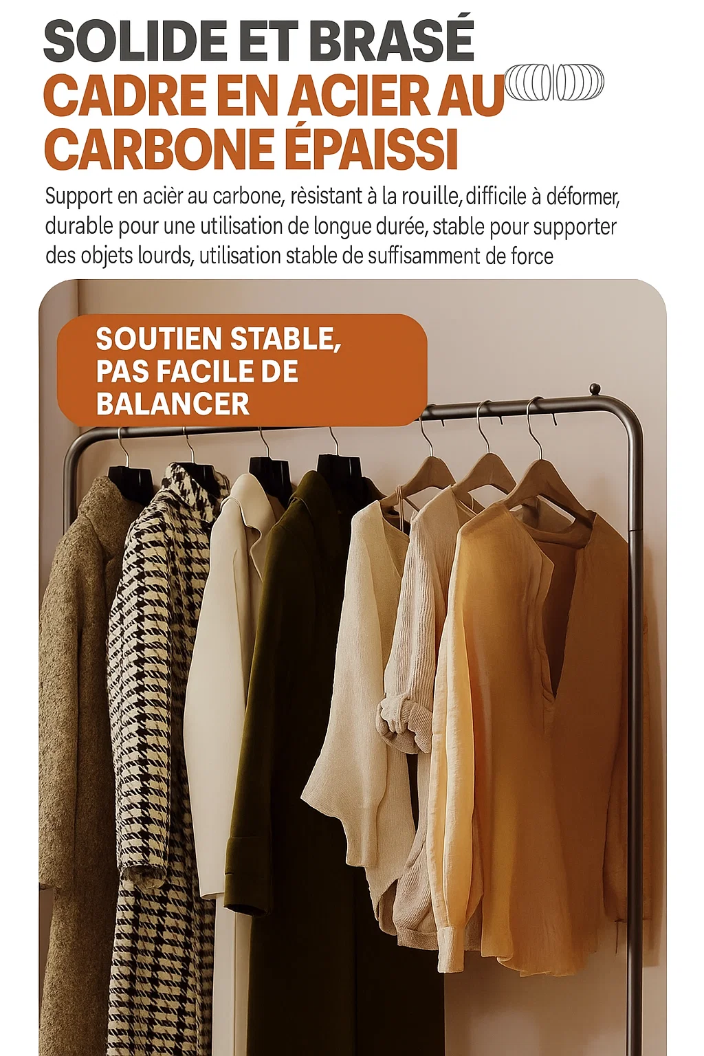 Portant à vêtements moderne en métal robuste