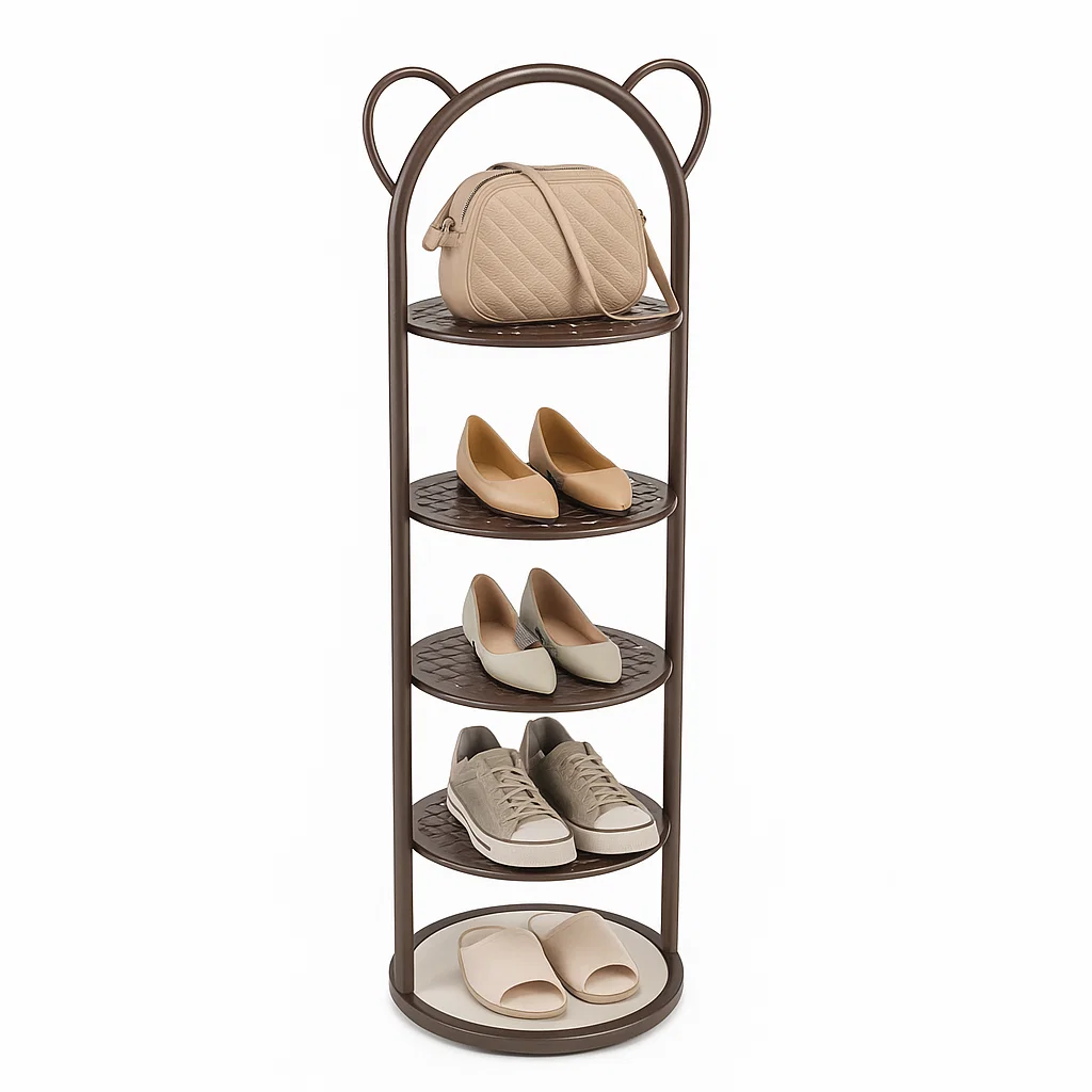 Étagère à chaussures ronde 5 niveaux design moderne