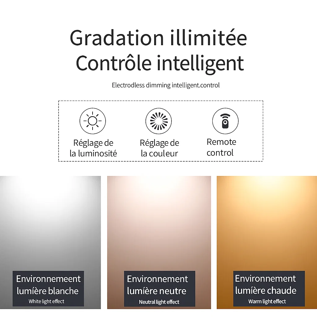 Table de chevet ronde avec lampe intégrée et tiroir
