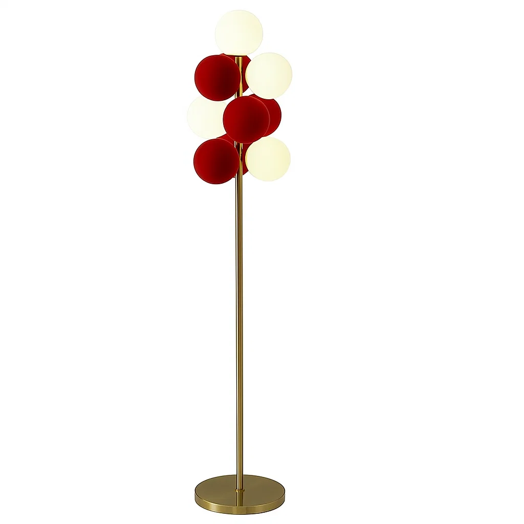 Lampadaire design contemporain avec boules lumineuses décoratives