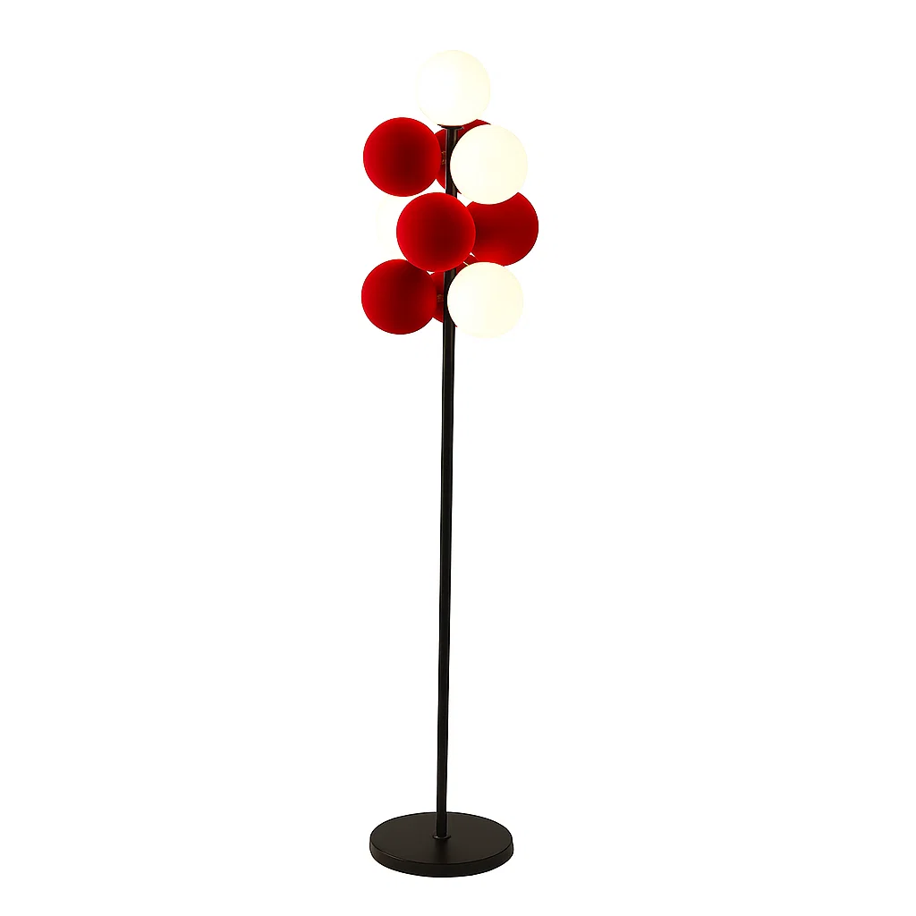 Lampadaire design contemporain avec boules lumineuses décoratives
