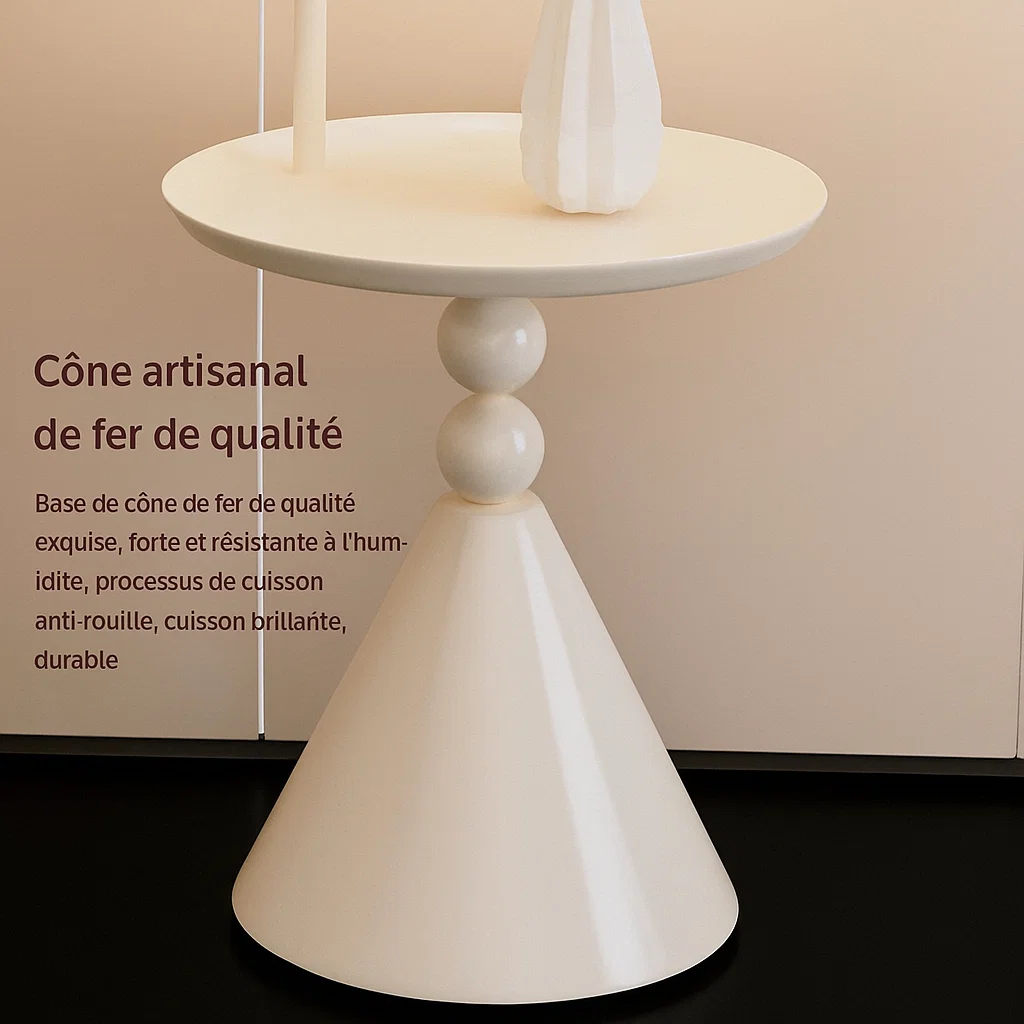 Lampadaire avec table intégrée et abat-jour plissé