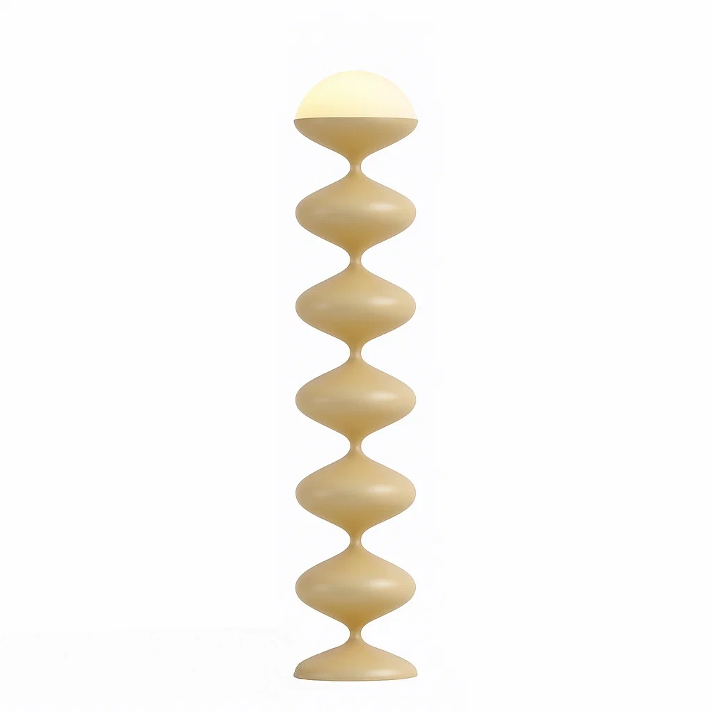 Lampadaire design sculptural avec abat-jour hémisphérique