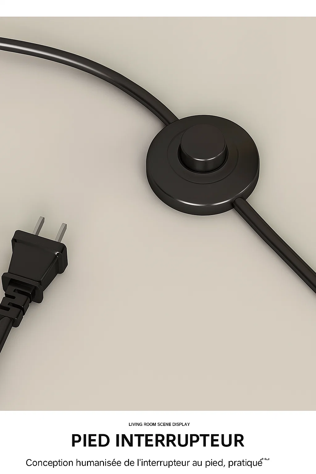 Lampadaire design moderne en noyer noir avec abat-jour en lin