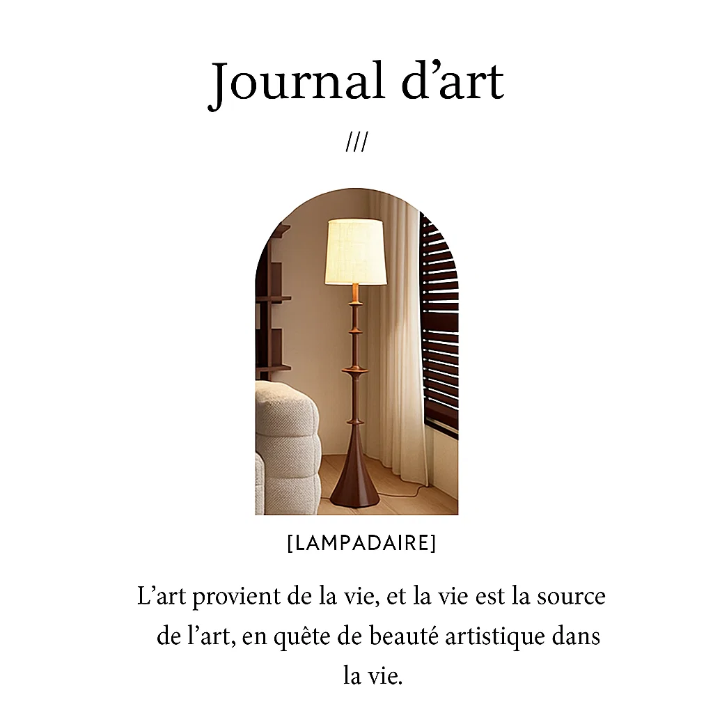 Lampadaire en Bois avec Abat-jour en Tissu – Design Élégant