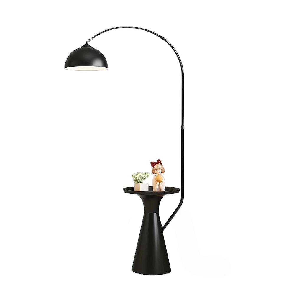 Lampadaire moderne avec table d’appoint intégrée – Lumière LED 18W
