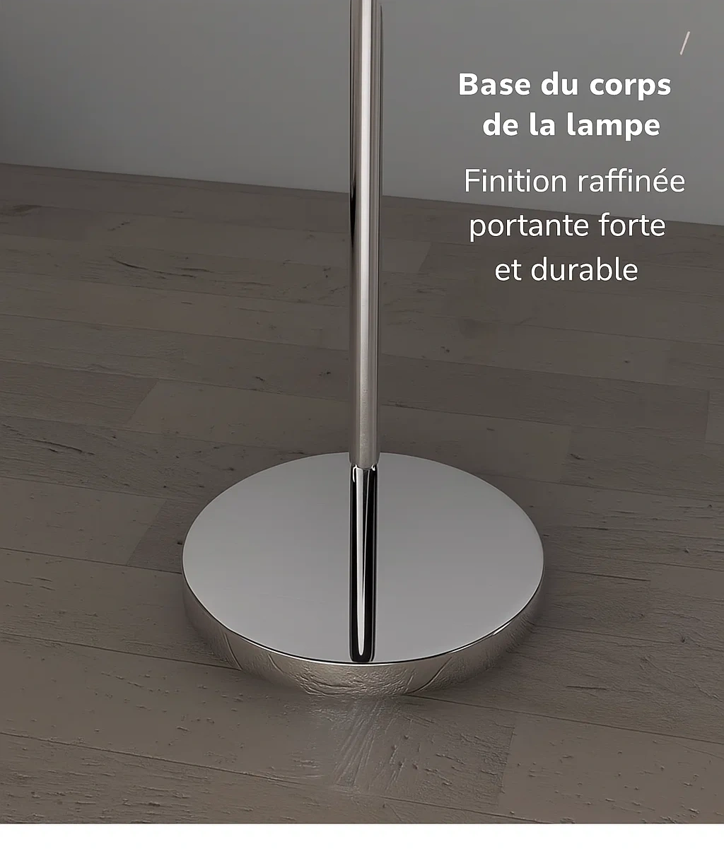 Lampadaire Moderne avec Abat-jour en Dôme et Structure en Métal