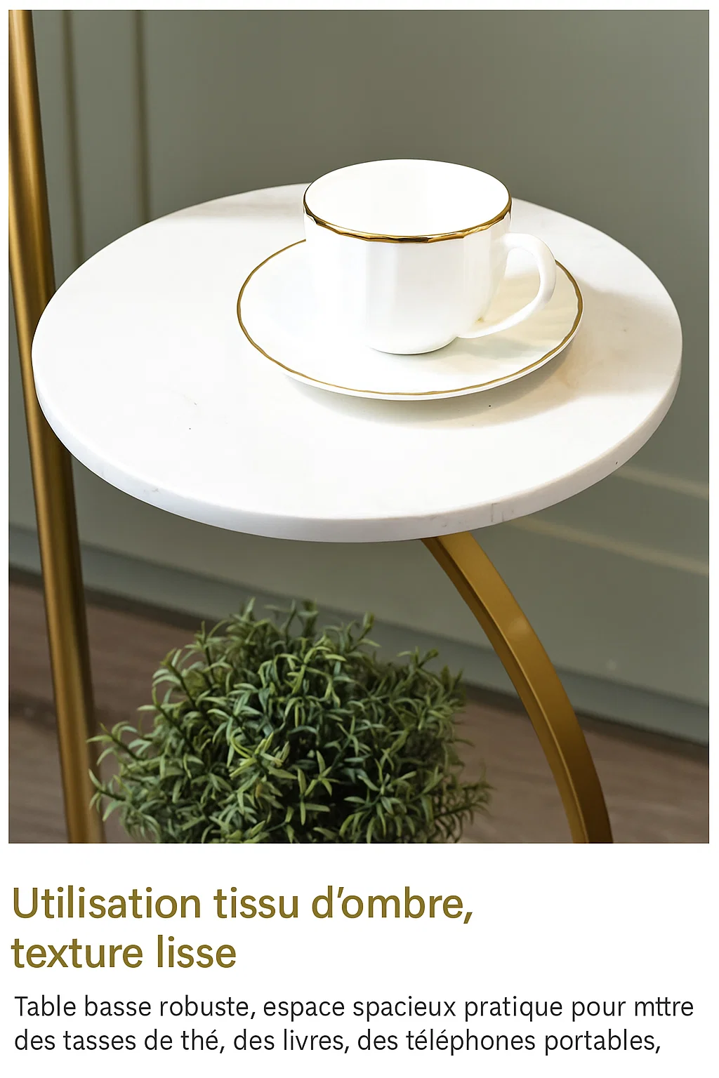 Lampadaire avec Table Intégrée et Abat-Jour Métal – Design Moderne