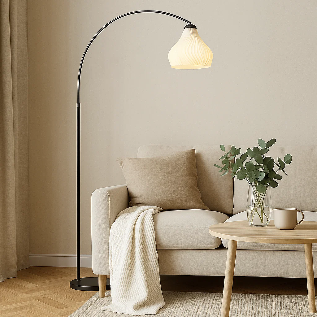 Lampadaire Moderne avec Abat-jour Réglable et Base en Marbre