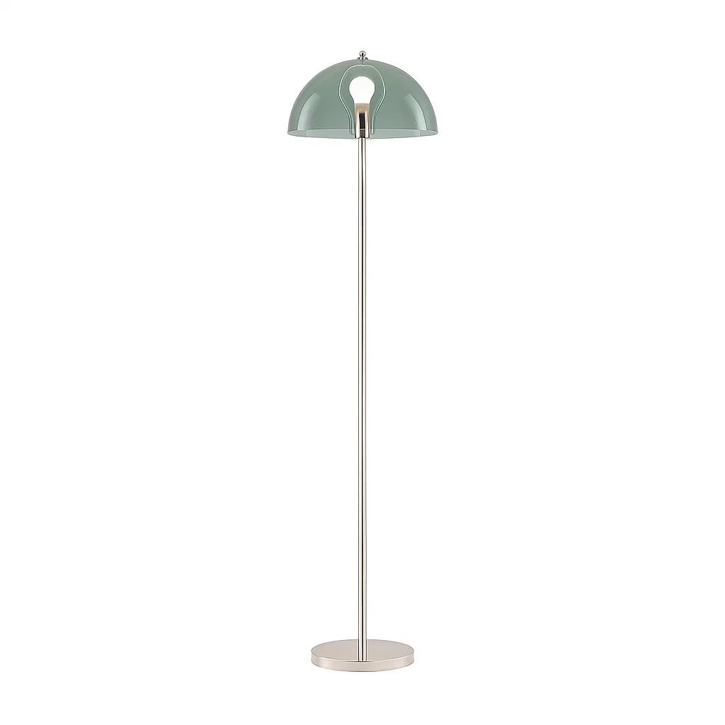 Lampadaire Moderne avec Abat-jour en Dôme et Structure en Métal